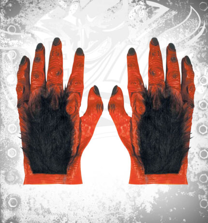 Red and Black Men Leather  Gloves