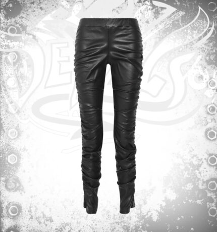 Devilson Ruched Leather Pants Leggings