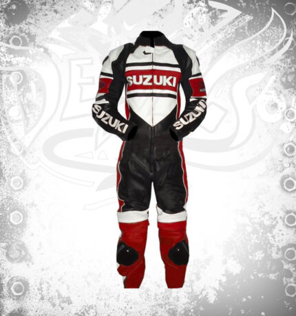 SUZUKI Vintage Styles Motorcycle Real Leather Suit