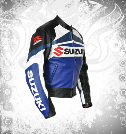 Suzuki GSXR Blue Colour Genuine leather Motorbike Jacket