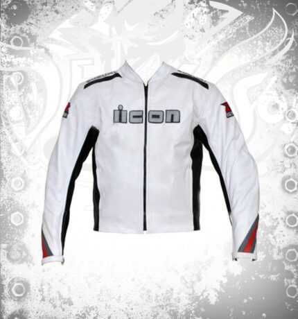 Suzuki GSXR ICON white Motorbike Leather Jacket Men