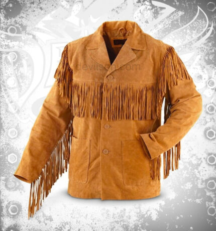 Western Cowboy Leather Jacket With Fringe