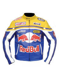 High Quality Yellow Red Bull Motor Biker Leather Jackets