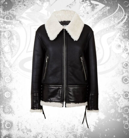 Devilson Shearling Women Flight Leather Jacket