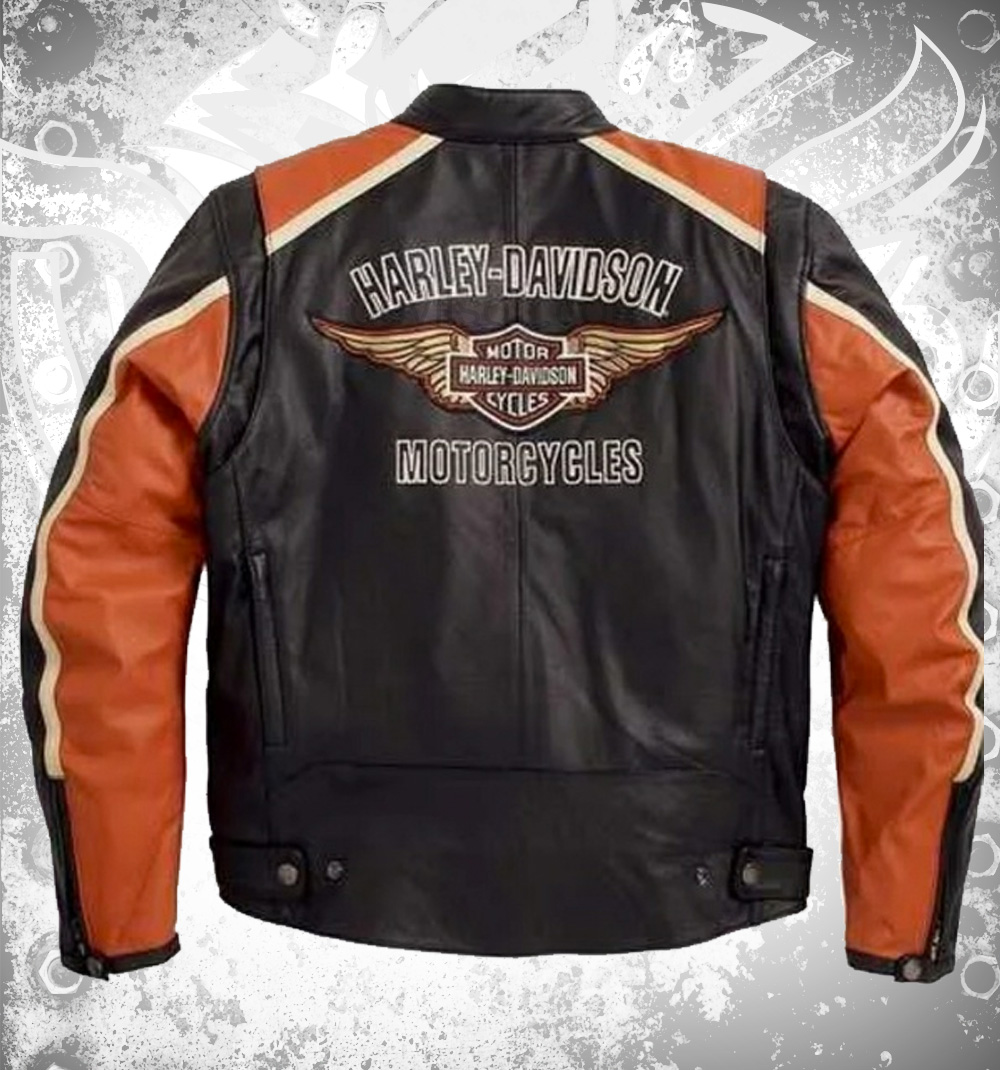 d*9様 【希少】Harley-Davidson 立体ロゴ ヴィンテージ レザー Harley Davidson Classic Cruiser Motorcycle Leather Jacket Men