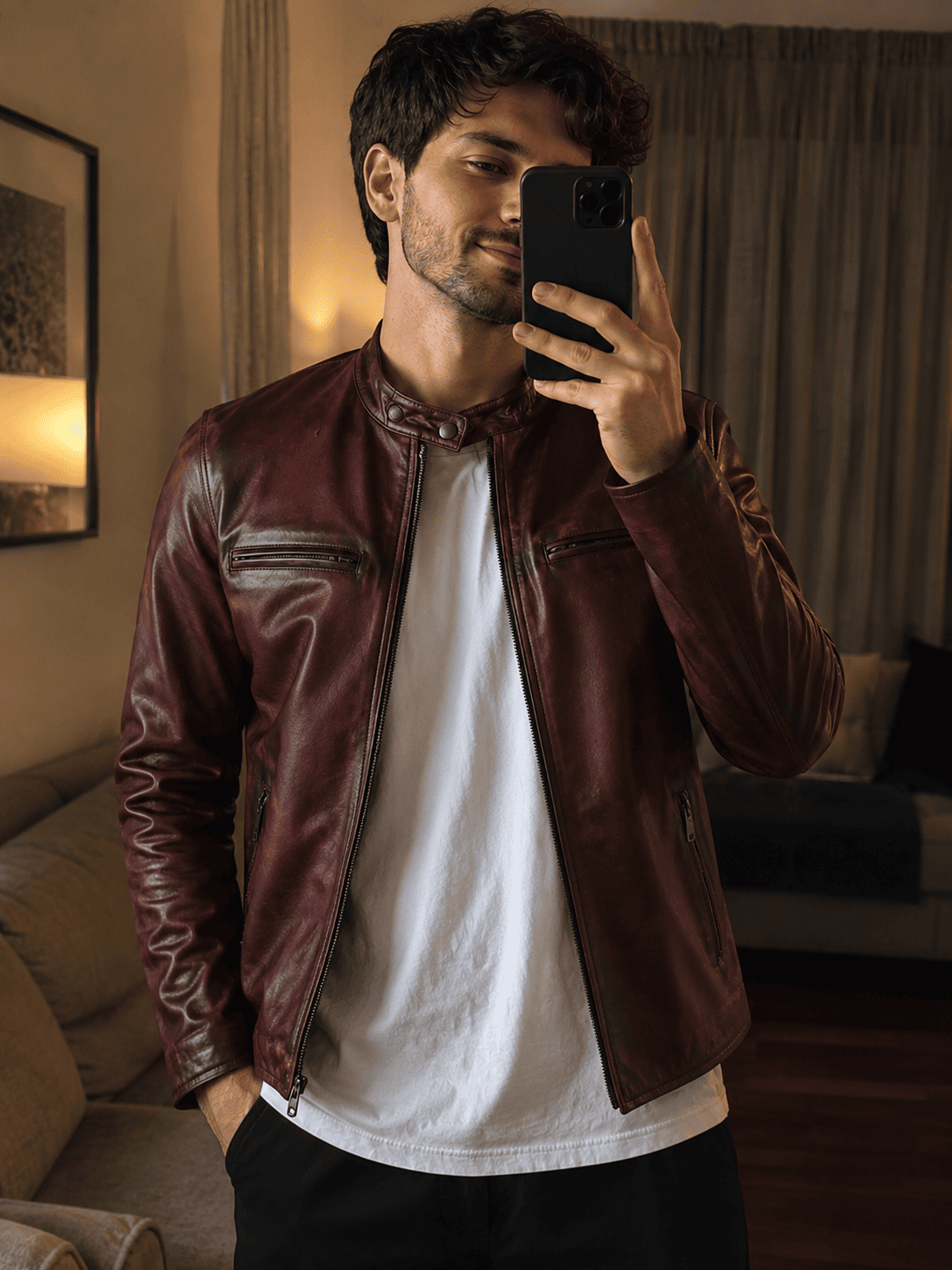 Customer Wear biker jacket from devilson