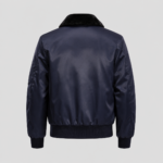 Back view of navy blue B15 bomber jacket