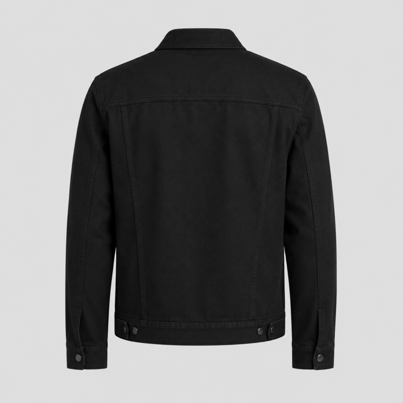 DevilSon Vaughn black trucker jacket back view clean design